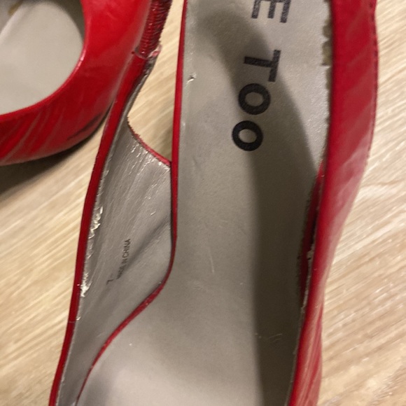 ME TOO Red patent leather sling backs size 7 - Picture 8 of 8